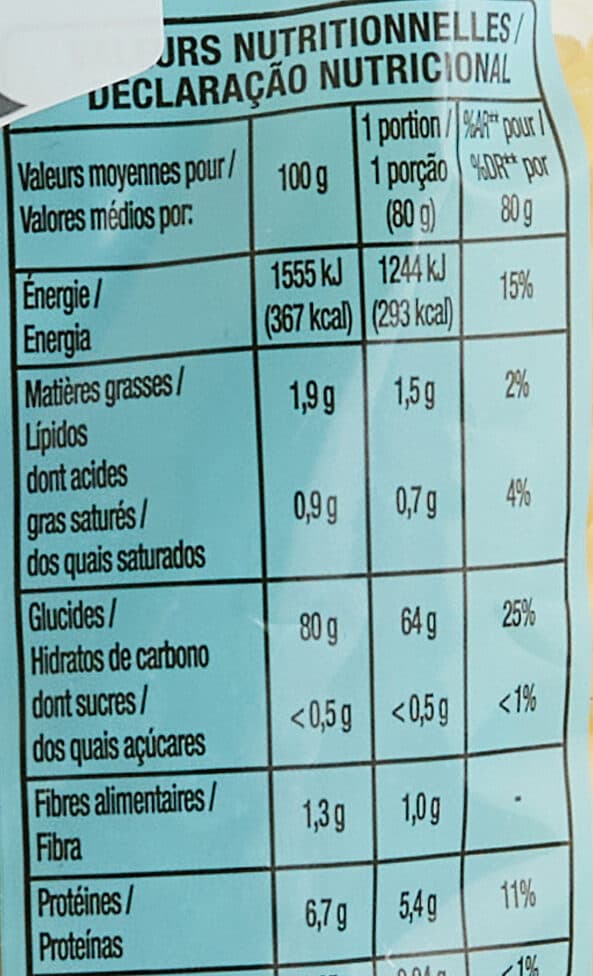 Auchan Coquillettes sans gluten packshot