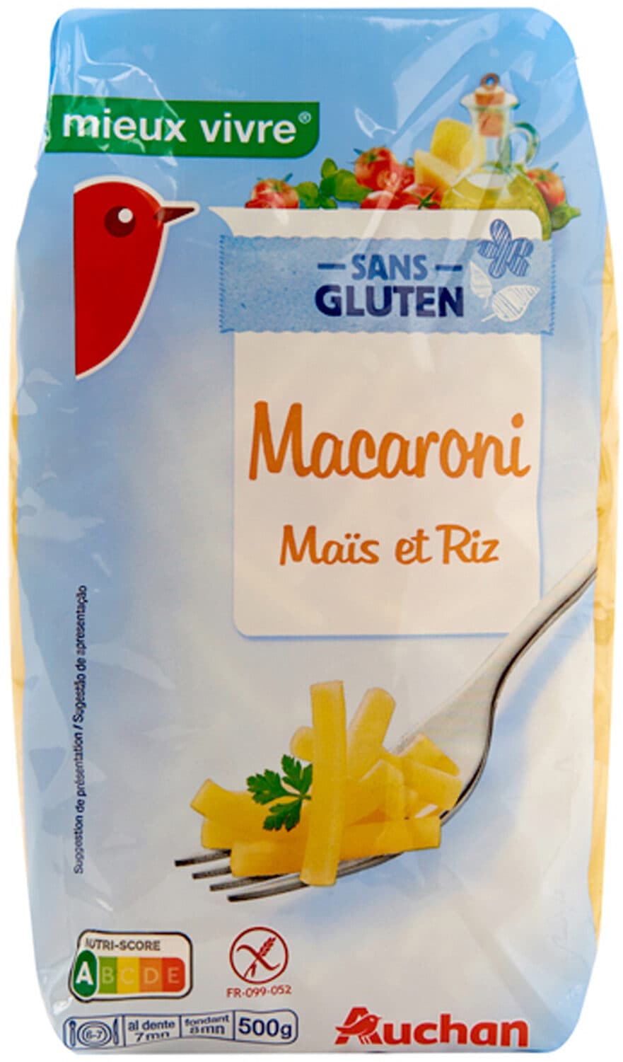 Auchan Macaroni sans gluten packshot