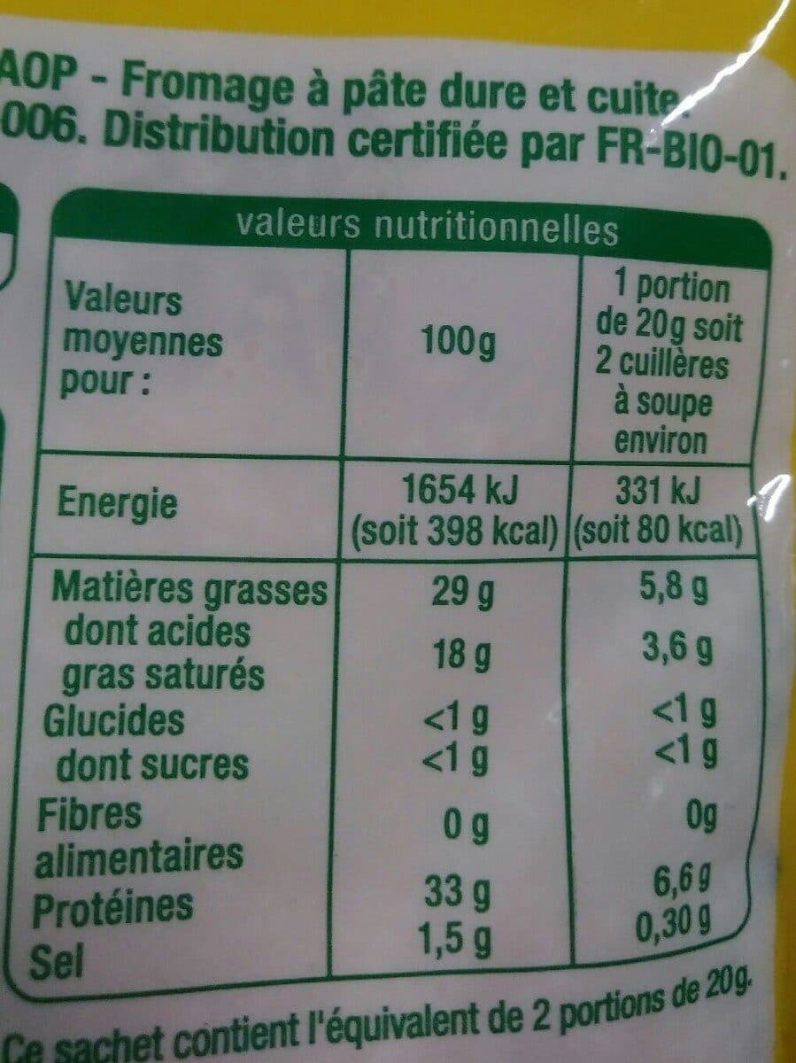 Auchan BIOGrana Padano râpé packshot