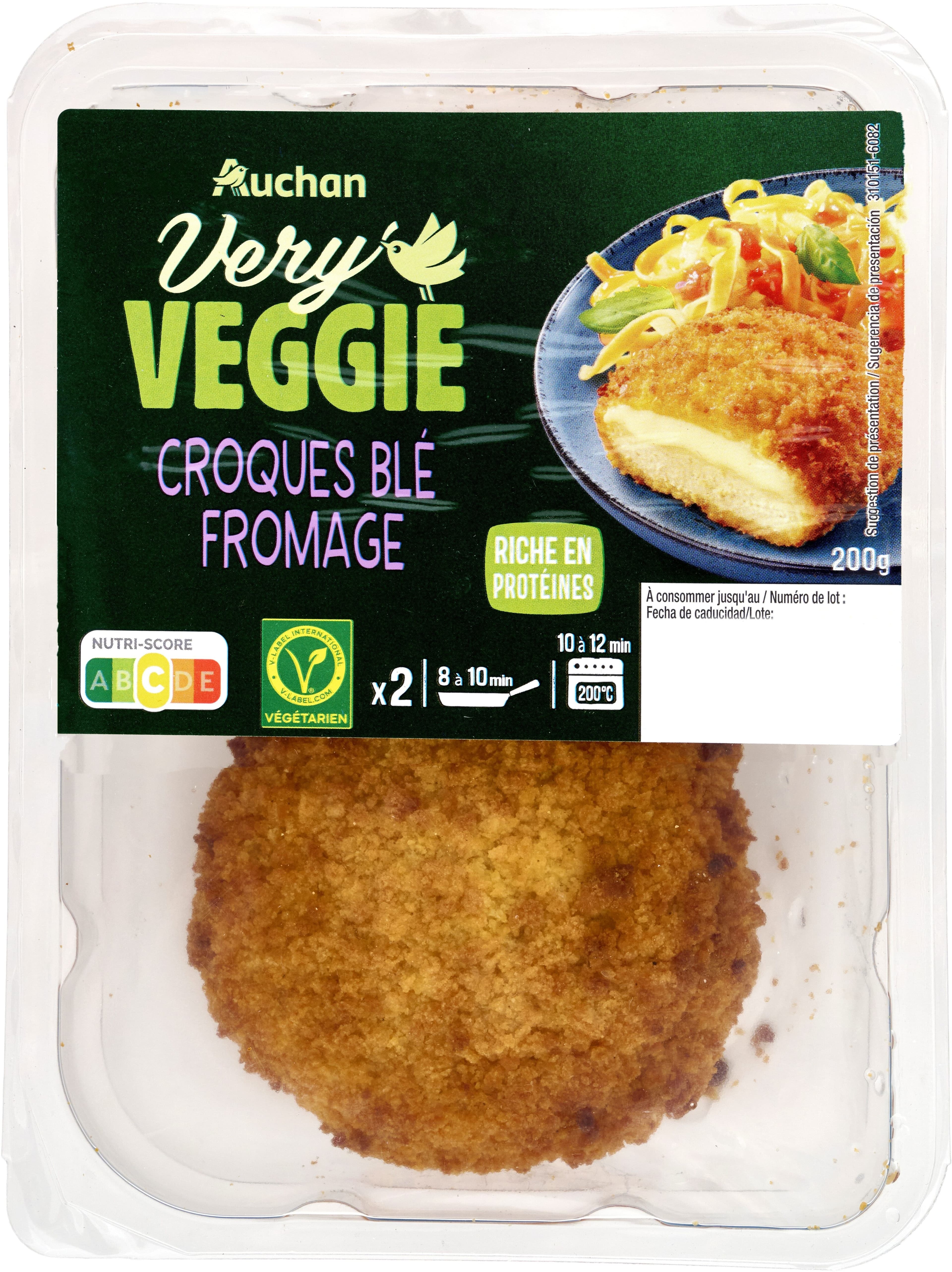 Auchan Very veggie croques ble fromage packshot