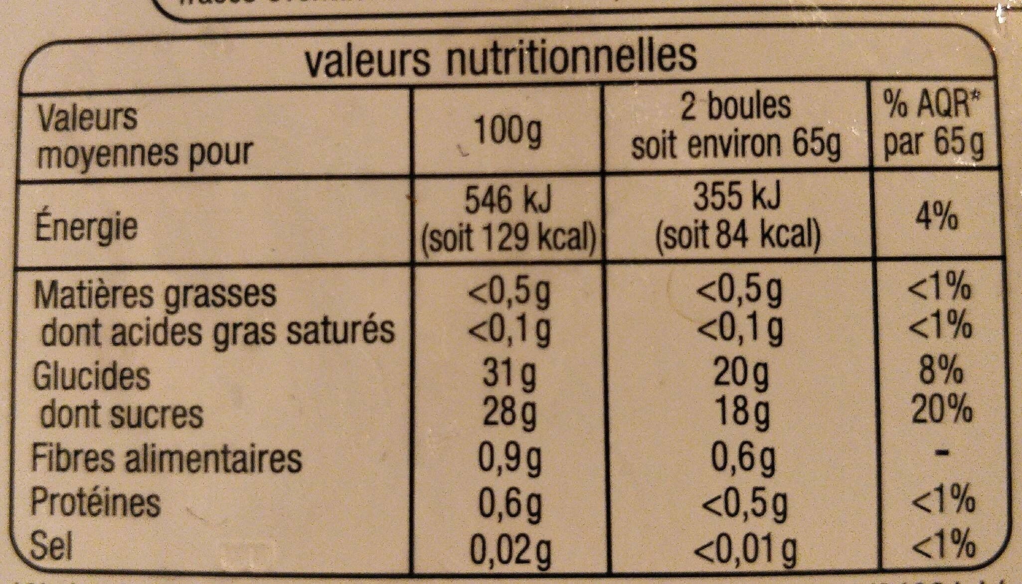 Auchan Plein fruit Sorbet Fraiseavec morceaux packshot