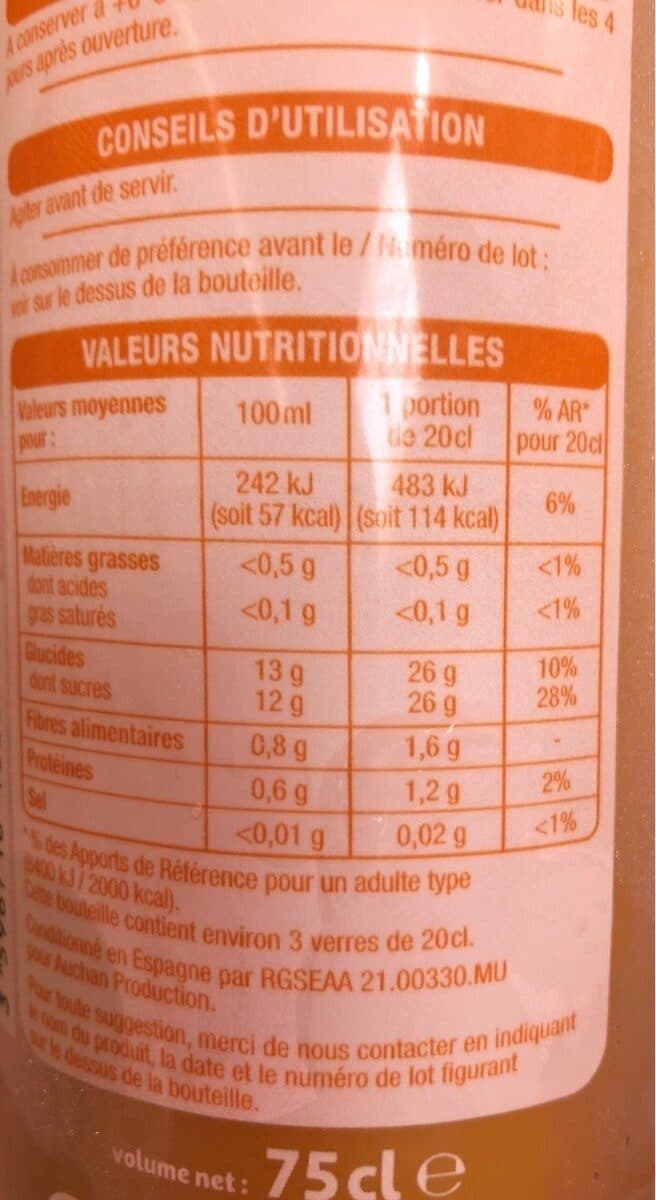 Auchan Smoothie Ananas mangue passion packshot