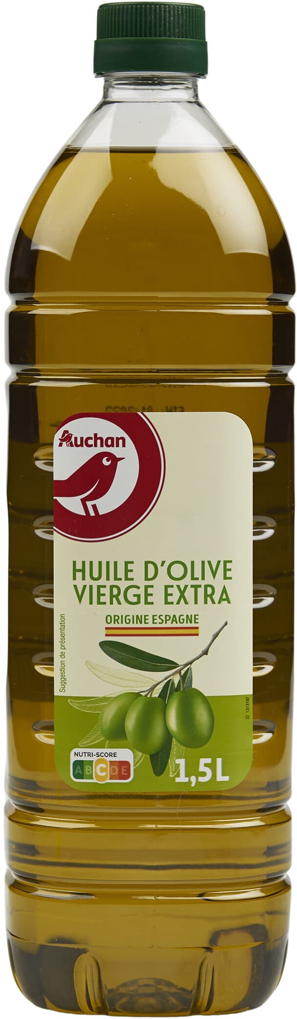 Auchan Huile d'olive vierge extra. Origine: Espagne packshot