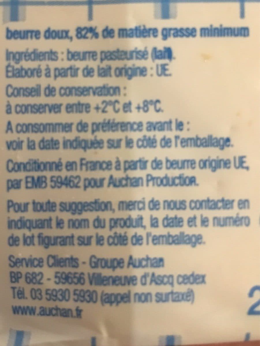 Auchan Beurre mouléDoux packshot