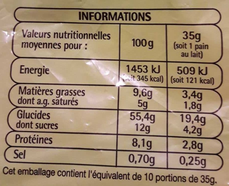 Auchan Pains au lait packshot