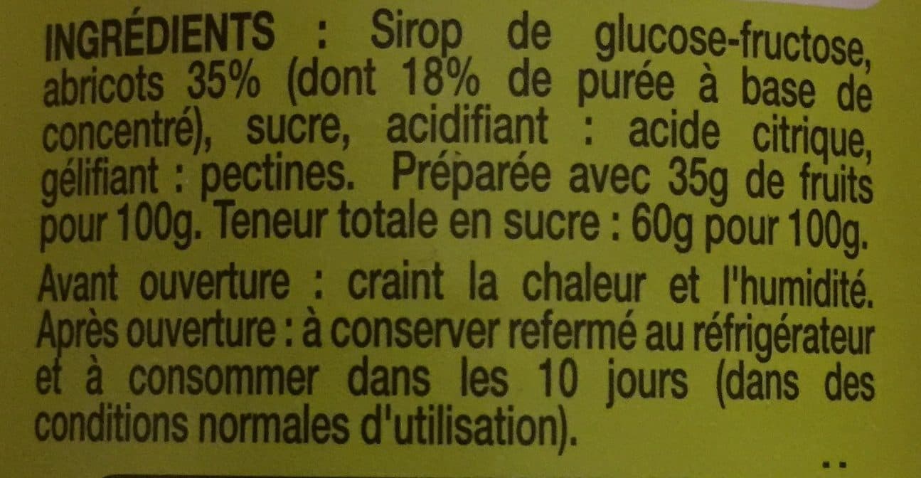 Auchan Confiture d'abricots packshot