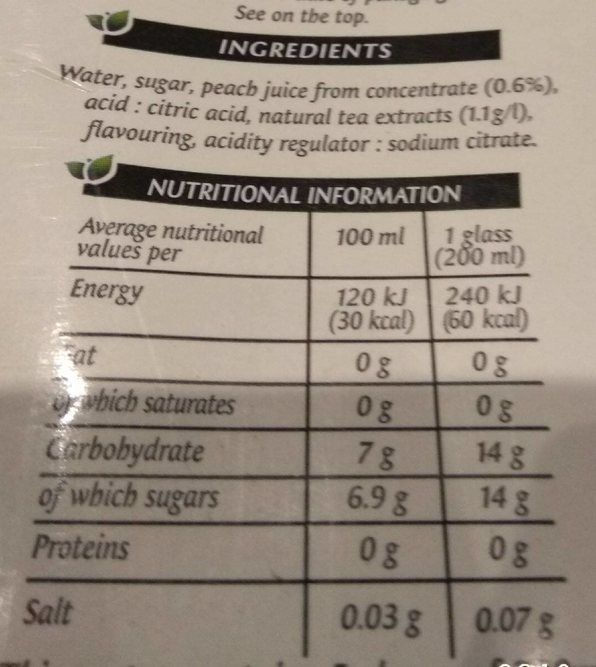Fructy Peach tea packshot