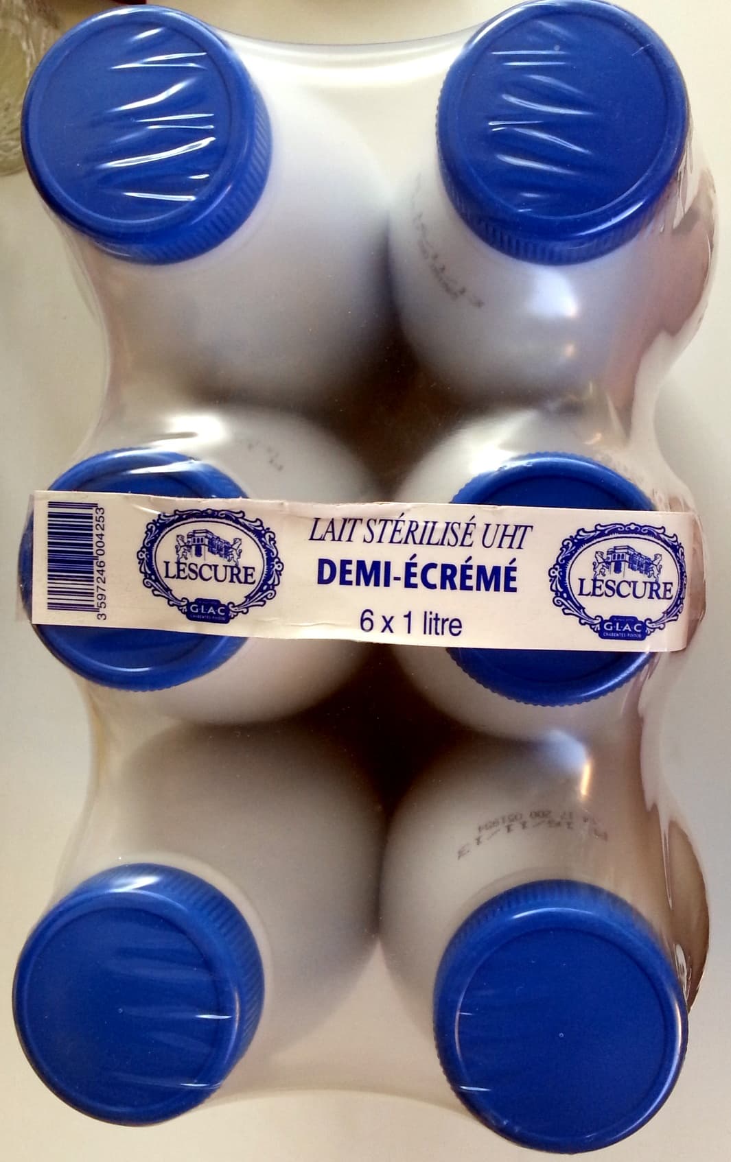 Lescure Lait stérilisé UHT demi-écrémé (Pack de 6) packshot