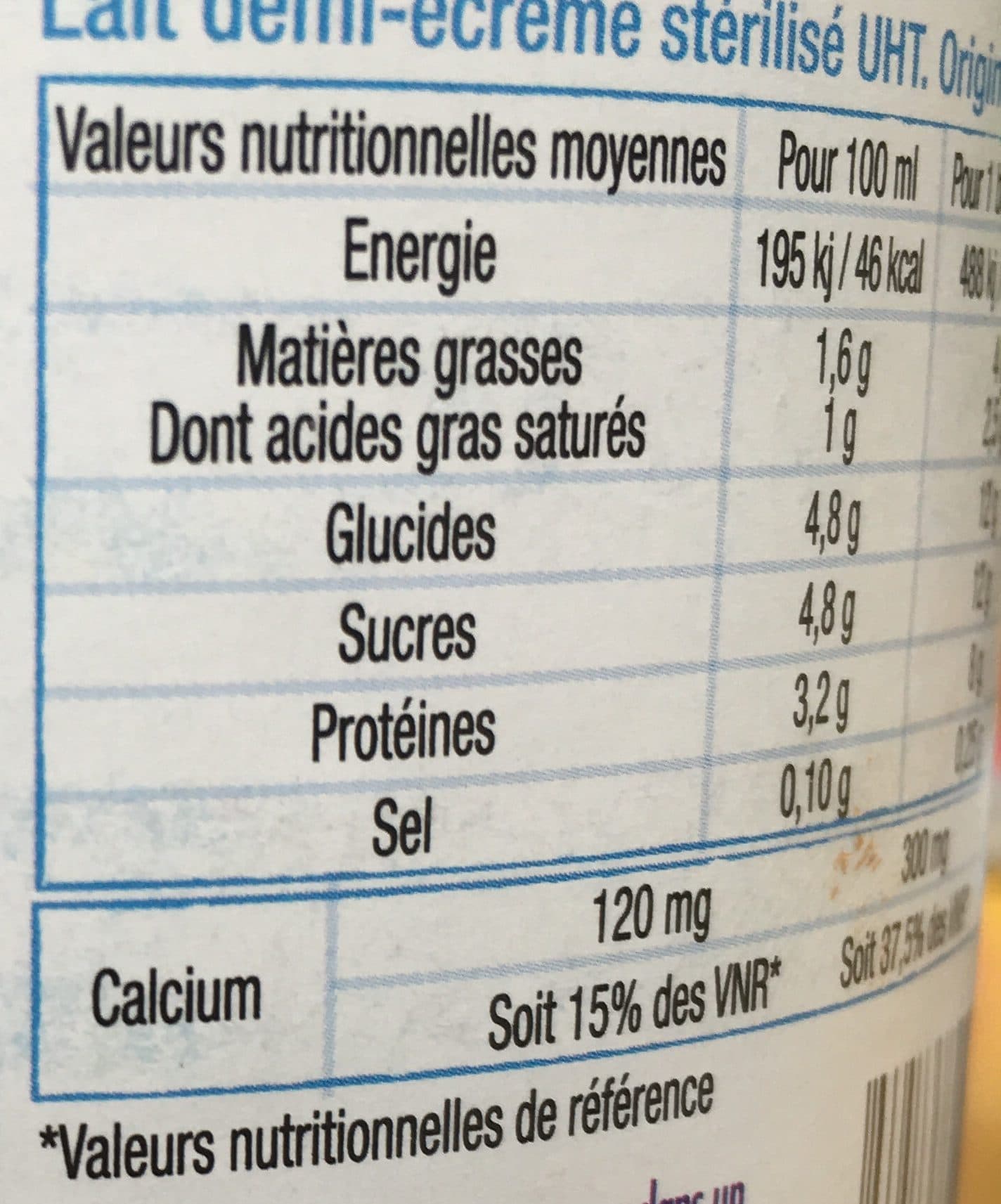 Ingredia Lait demi-écrémé packshot