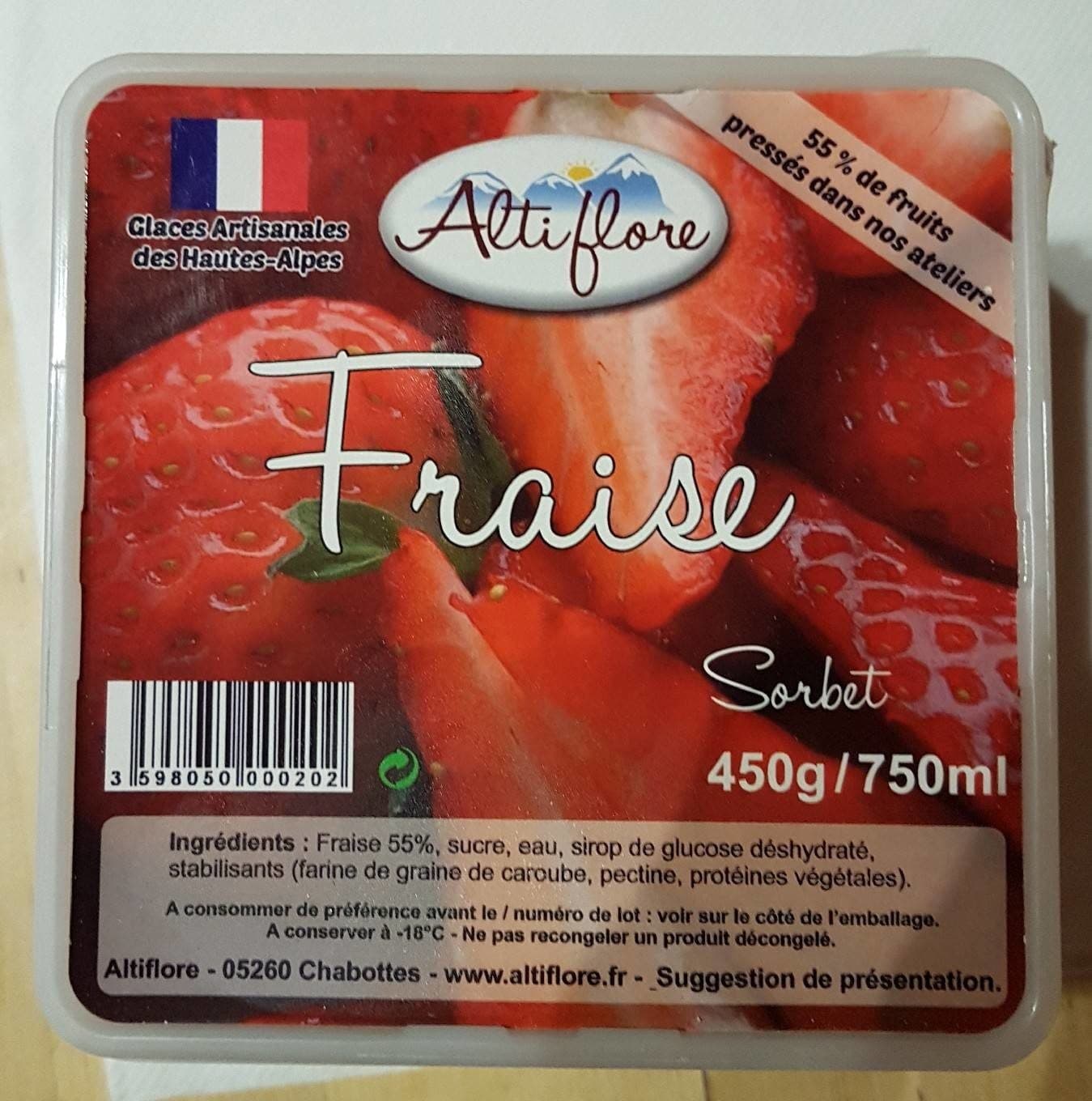 Altiflore Sorbet fraise packshot