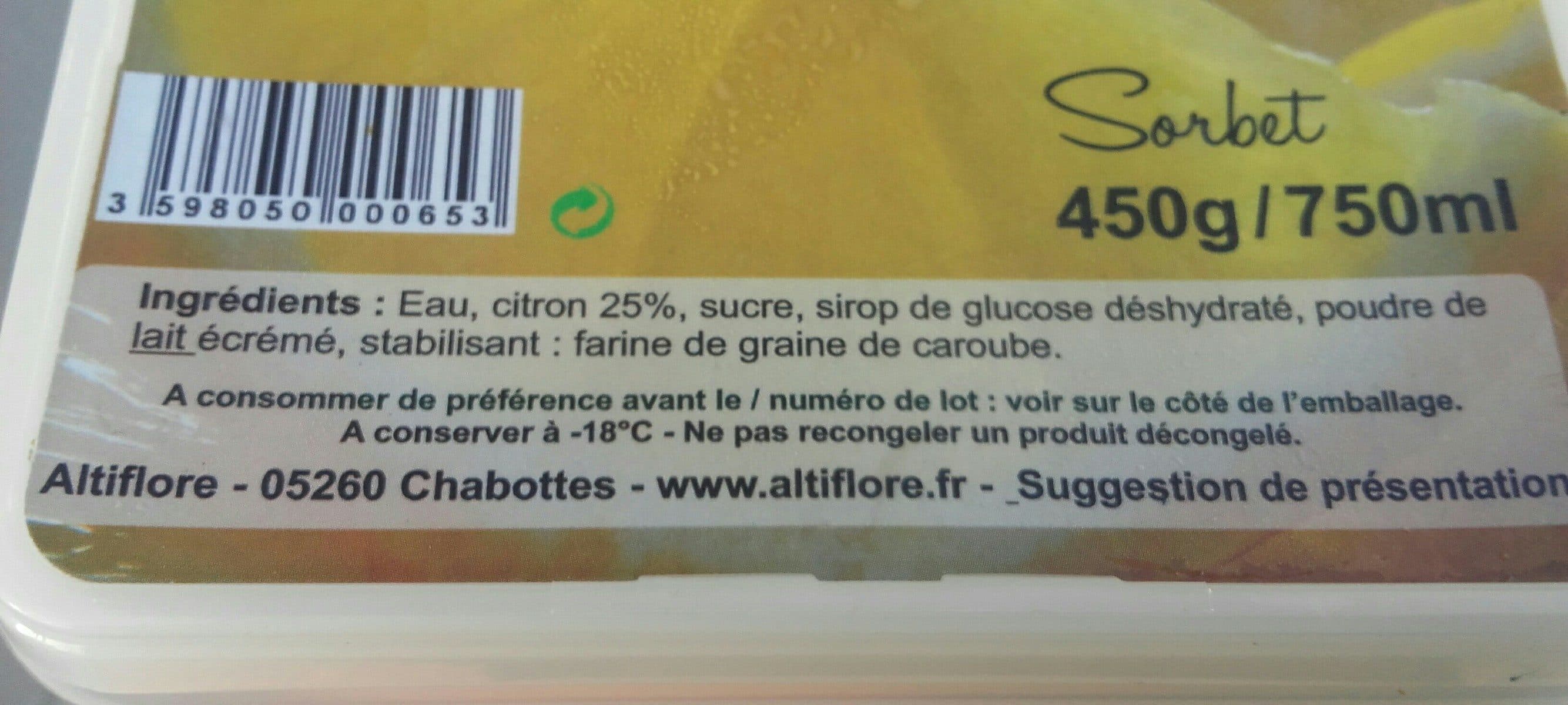 Altiflore Sorbet citron packshot