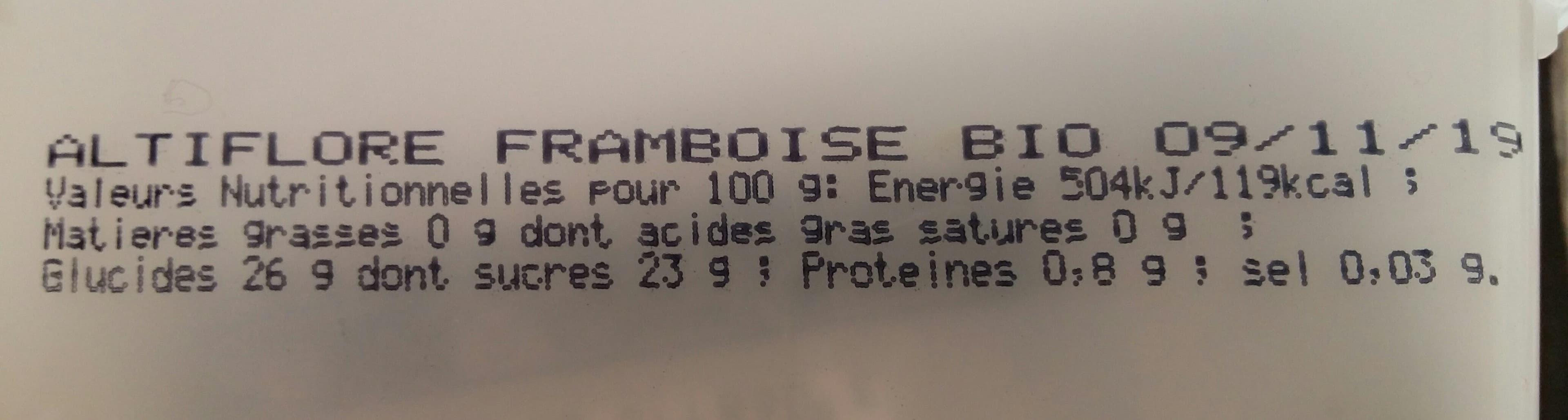 Altiflore Framboise Bio packshot