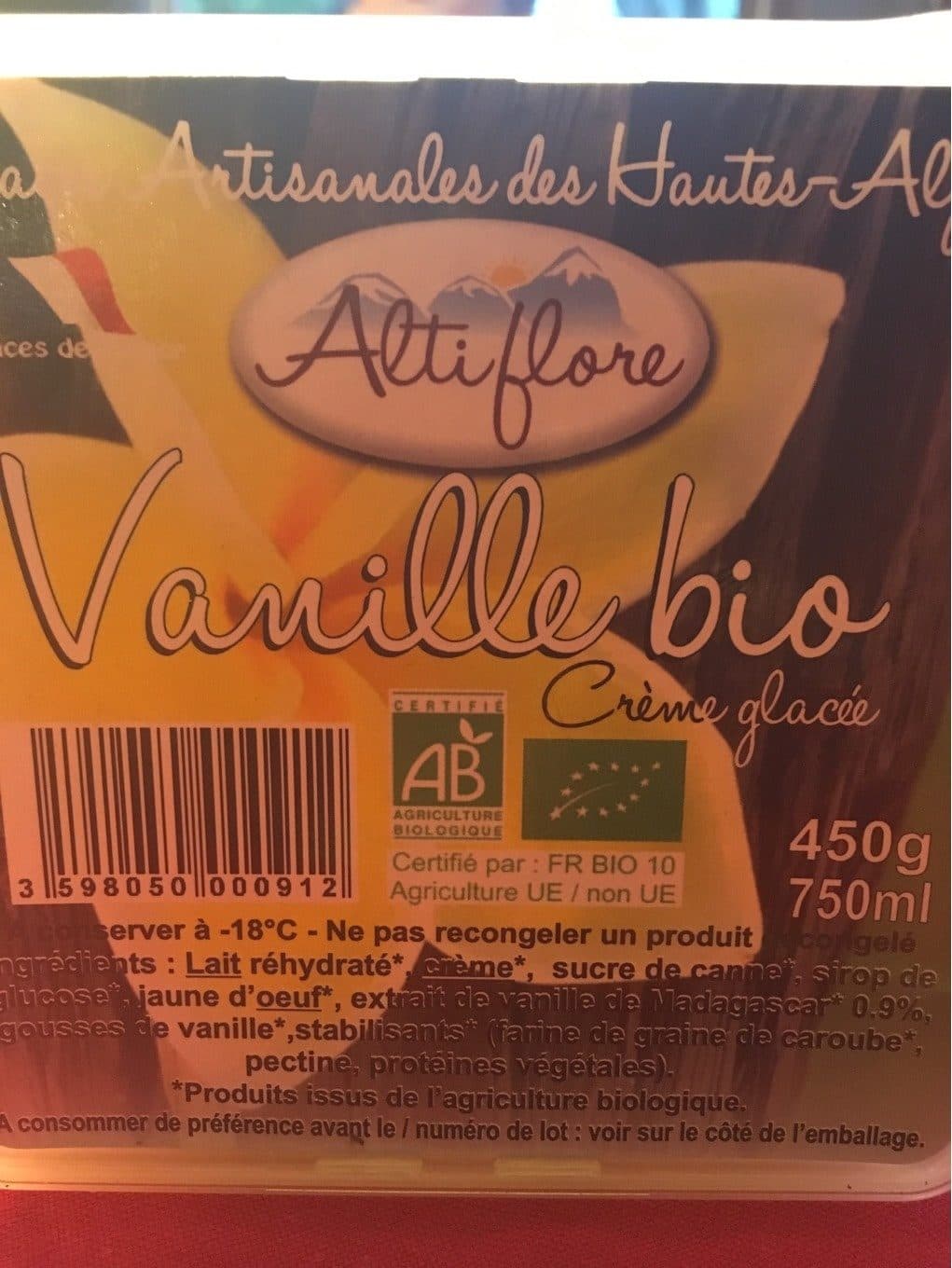 Altiflore Vanille bio packshot