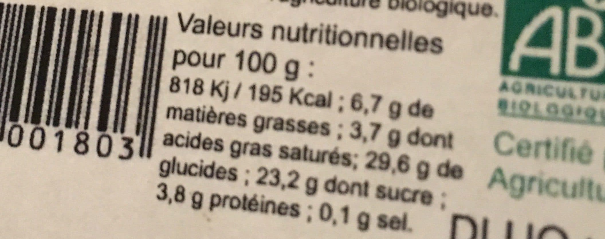 Open Food Facts Bûche artisanale vanille framboise bio packshot