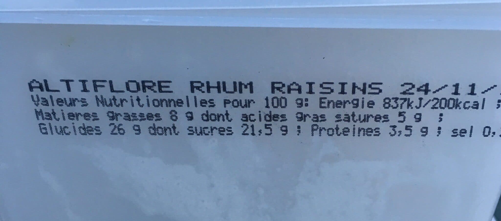 Altiflore Glace rhum raisin packshot