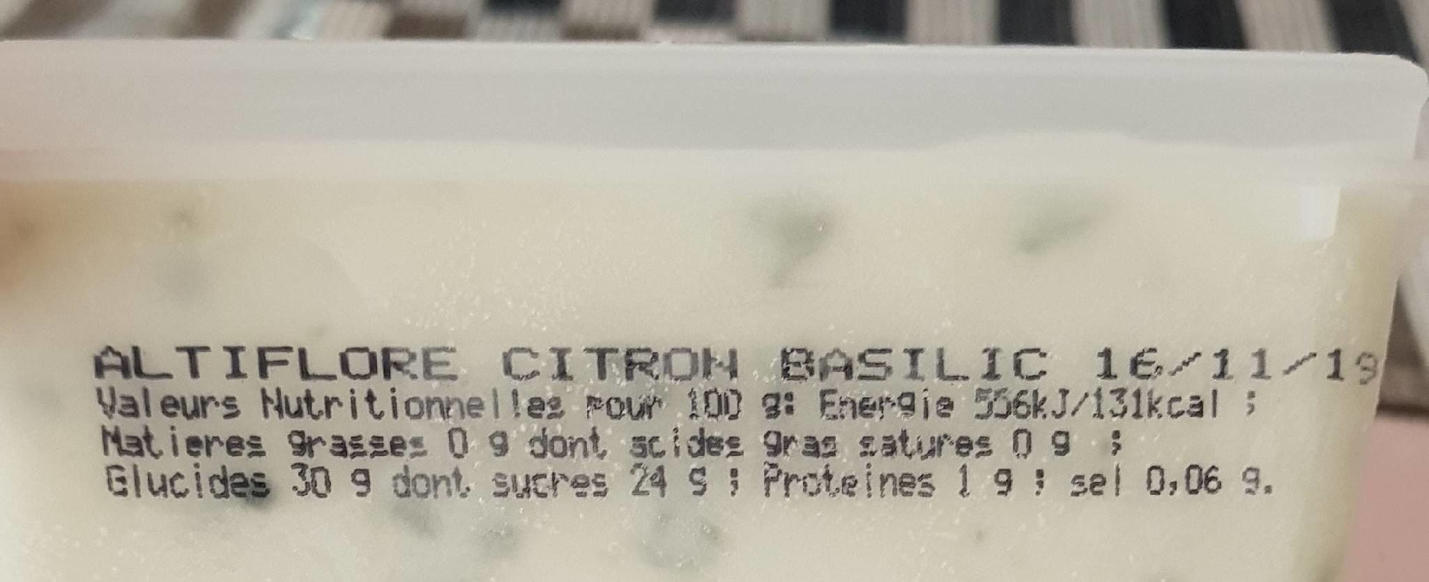 Altiflore Sorbet citron basilic packshot
