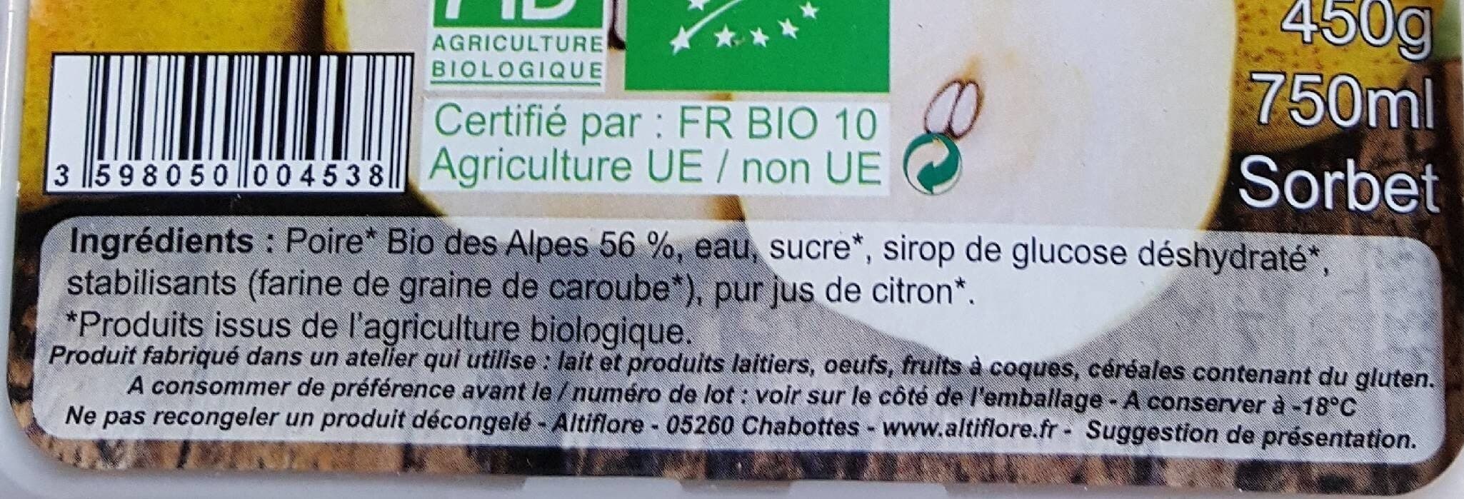 ALTI FLORE Poire packshot