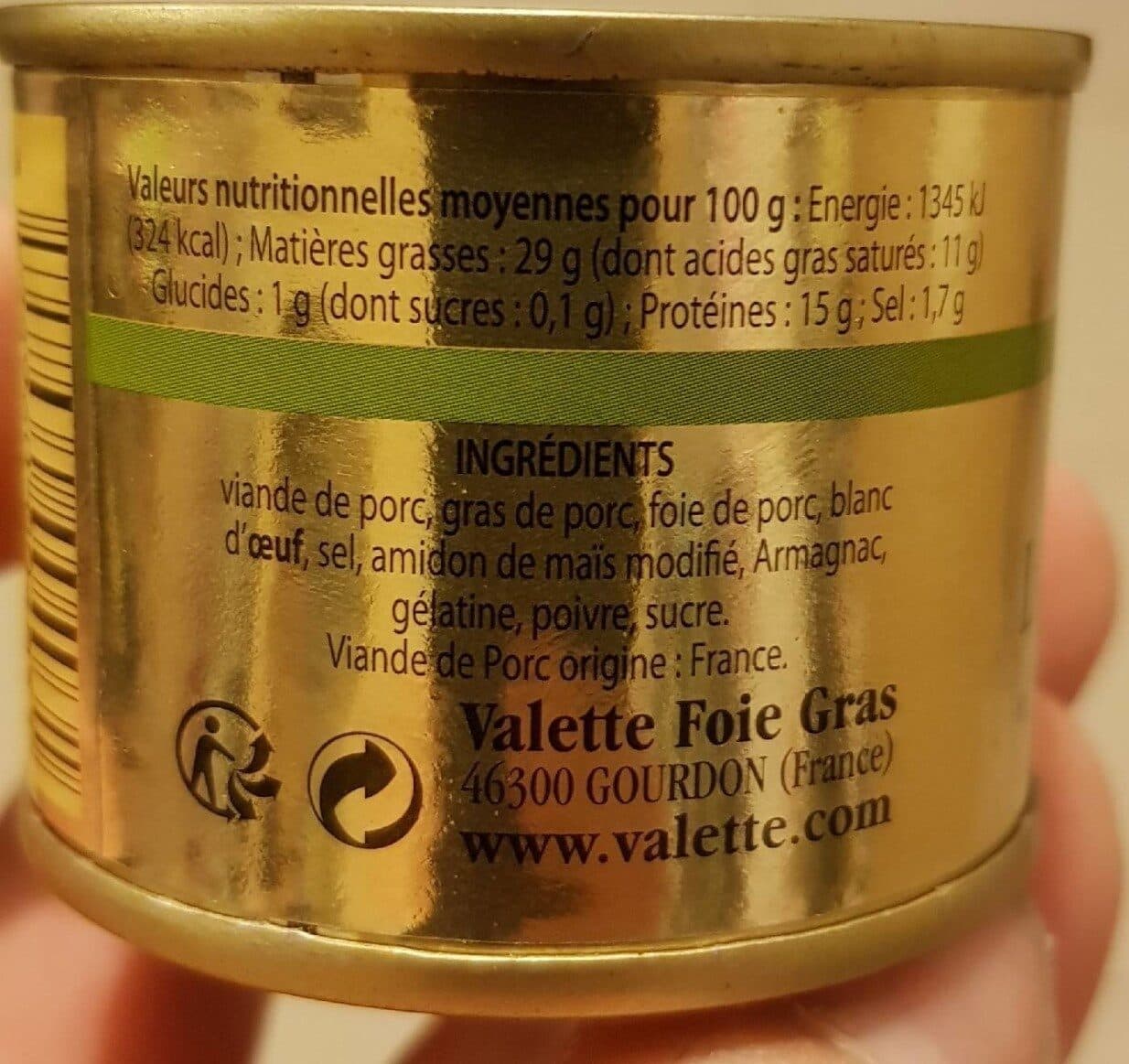 Valette La terrine campagnarde packshot
