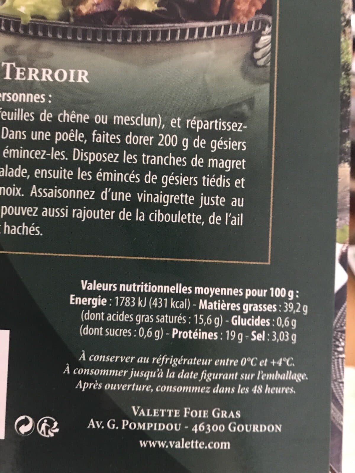 Valette Le magret de canard fumé prétranché packshot