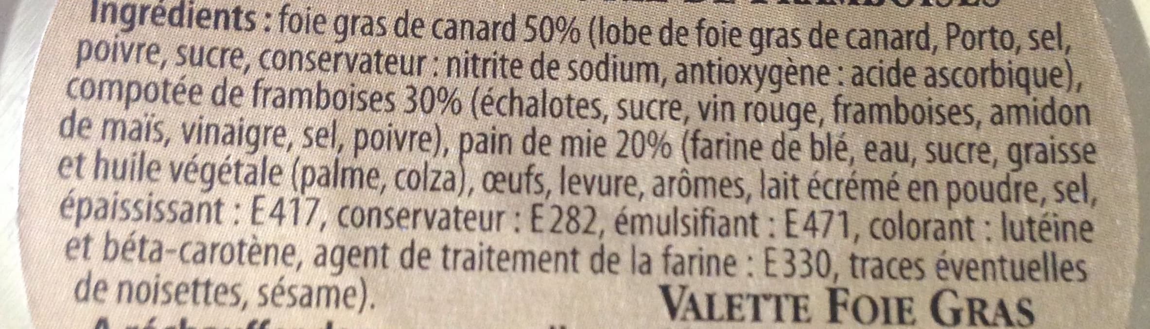Valette Pain perdu au foie gras de canard entier et sa compotée de framboises packshot