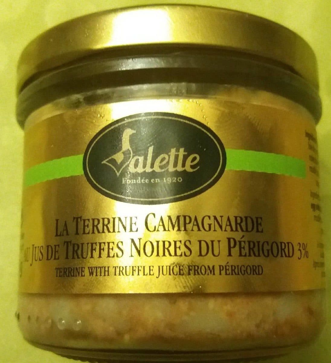 Valette Terrine campagnarde au jus de truffes noires du perigord 3% packshot