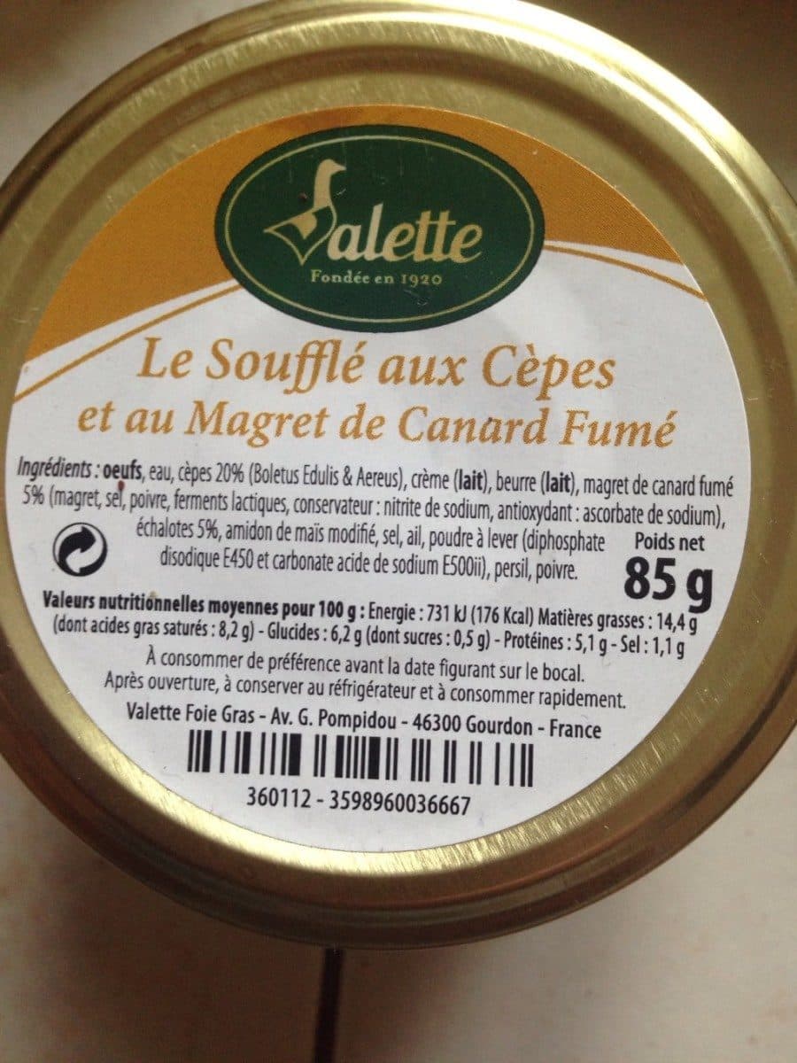 Valette Soufflé aux cèpes et au magret de canard packshot