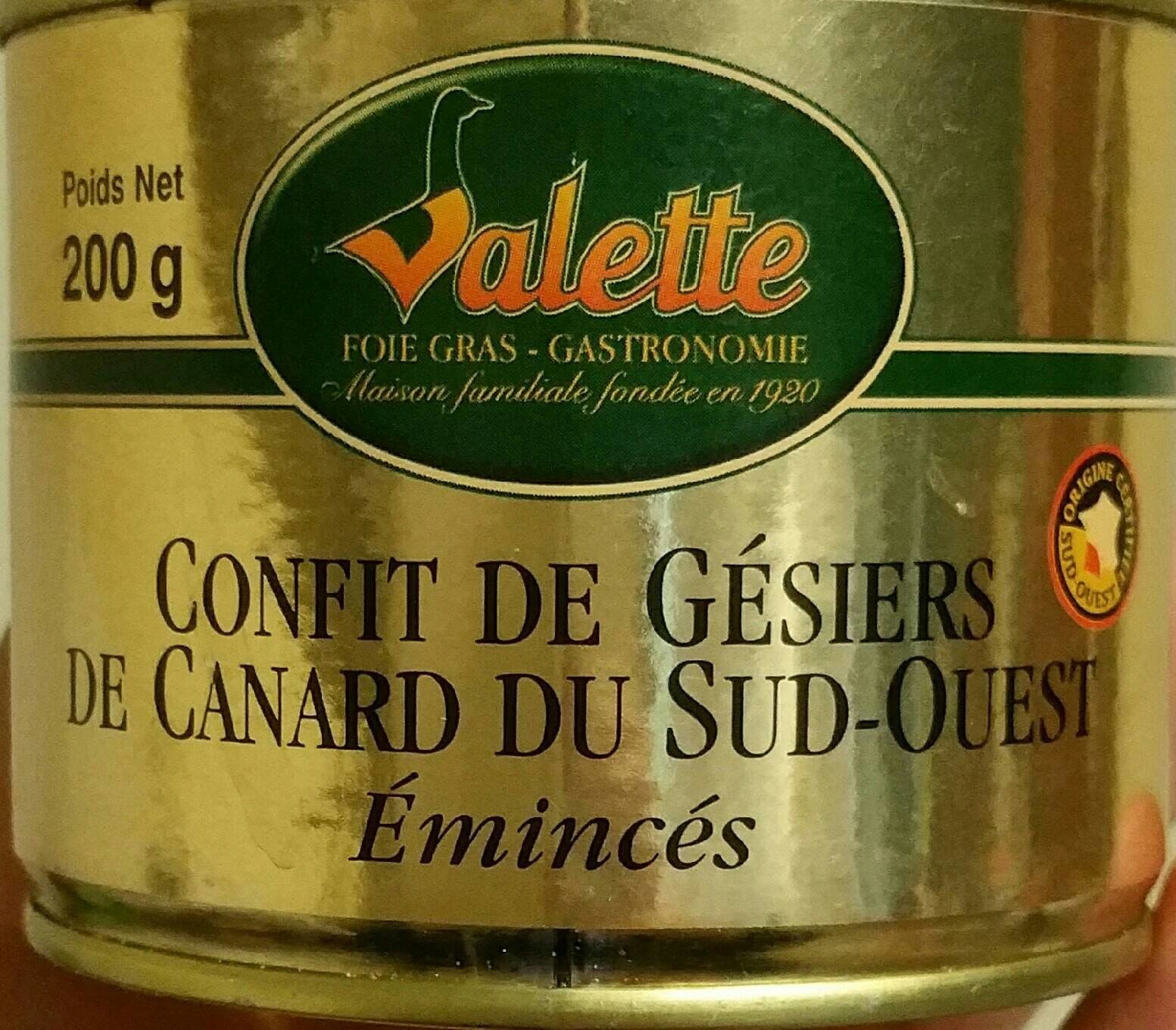 Valette Confit de gésiers de canard du sud ouest packshot