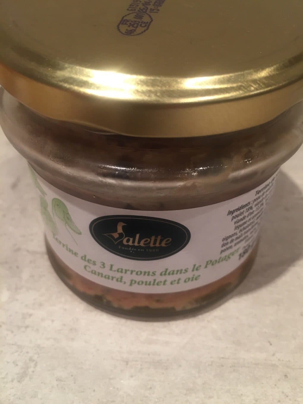 Valette Terrine des 3 larrons dans le potager, canard, poulet et oie packshot