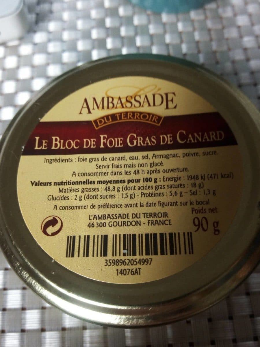 Open Food Facts Le bloc de foie gras de canard packshot
