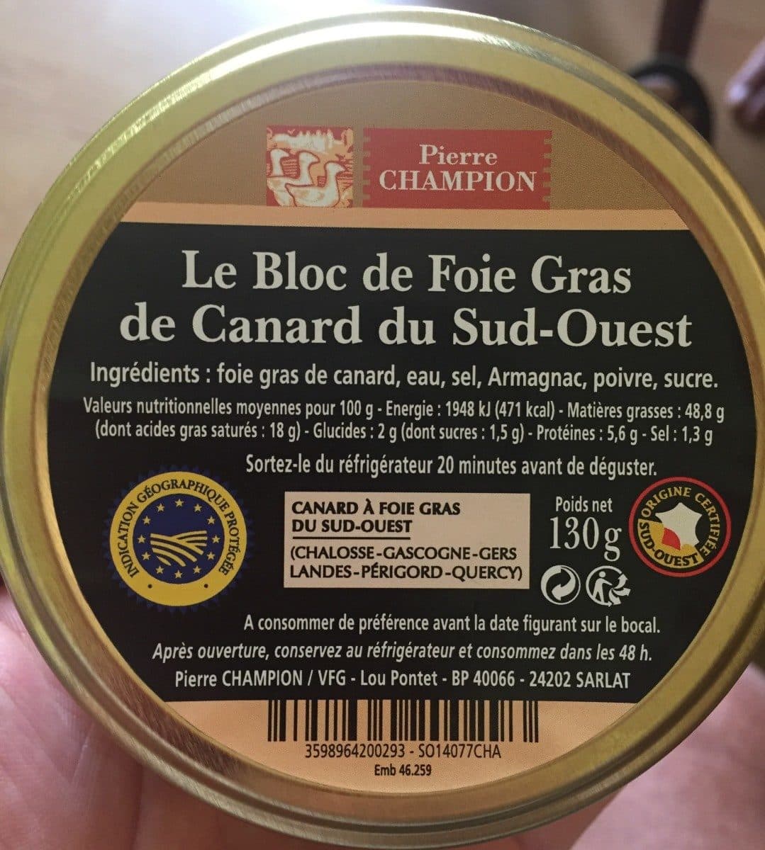 Pierre Champion Bloc foie gras de canard du Sud Ouest packshot