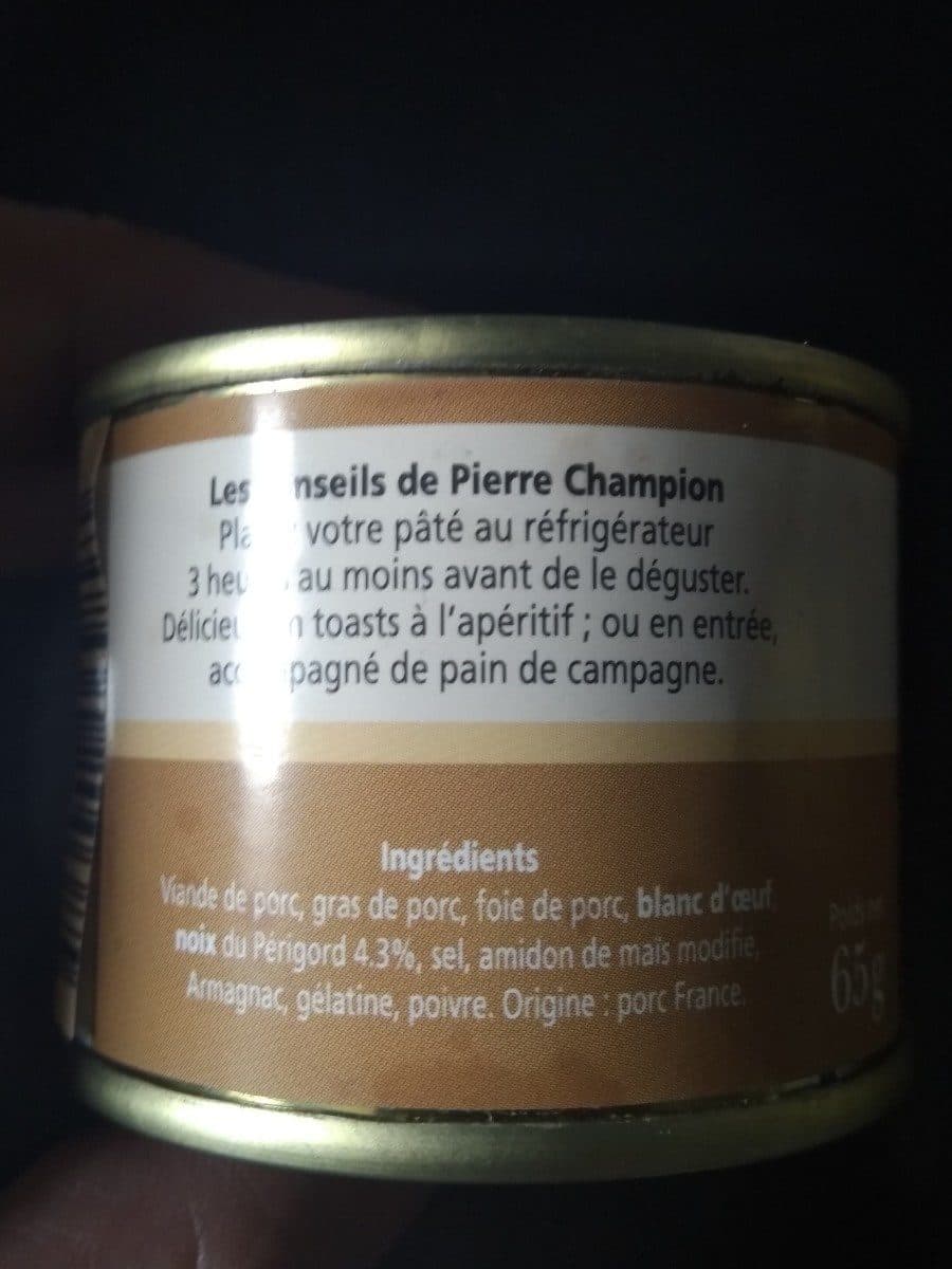 Pierre Champion Pâté de campagne aux noix packshot