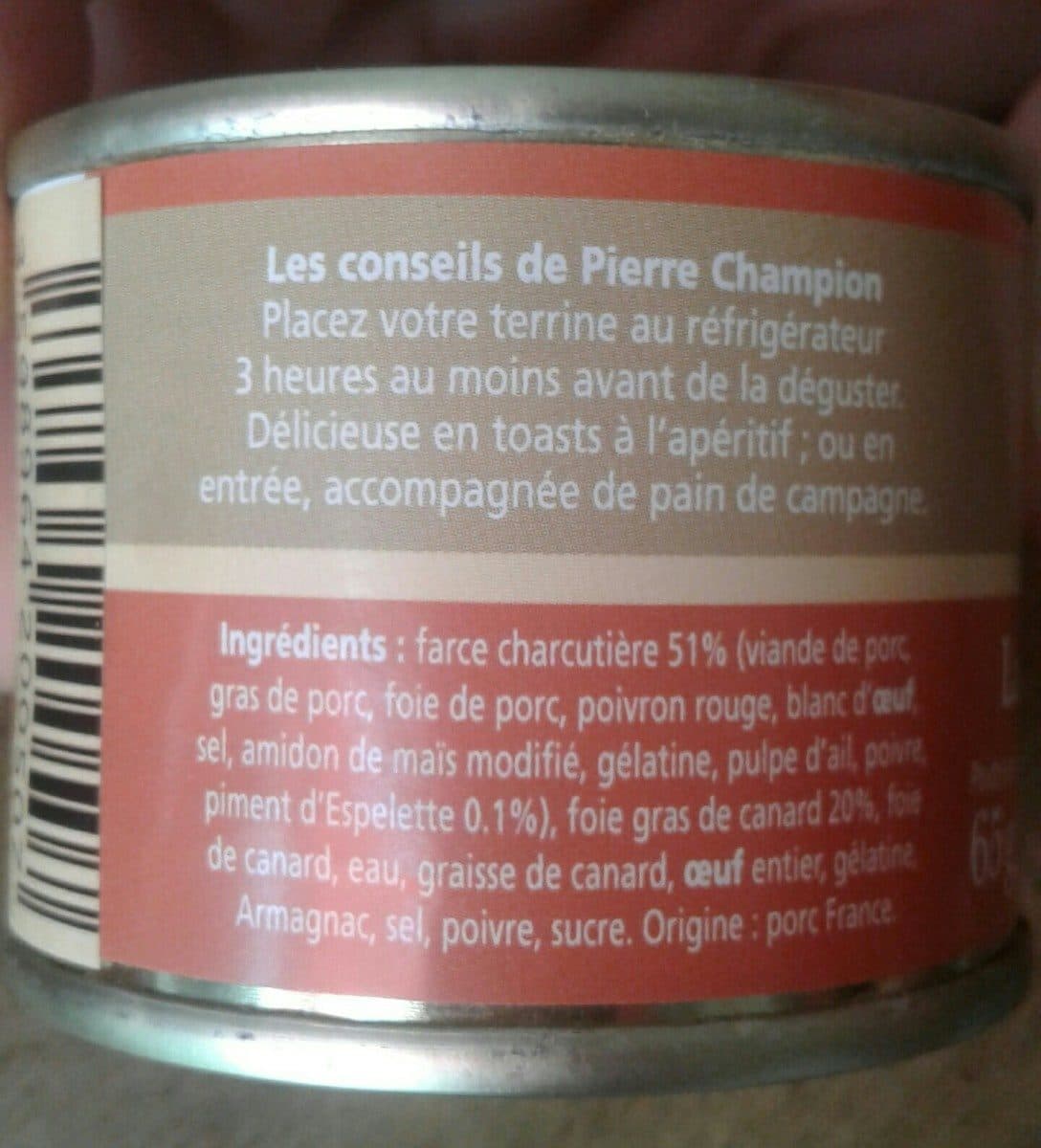 Pierre Champion Terrine au foie de canard et piment d'espelette packshot