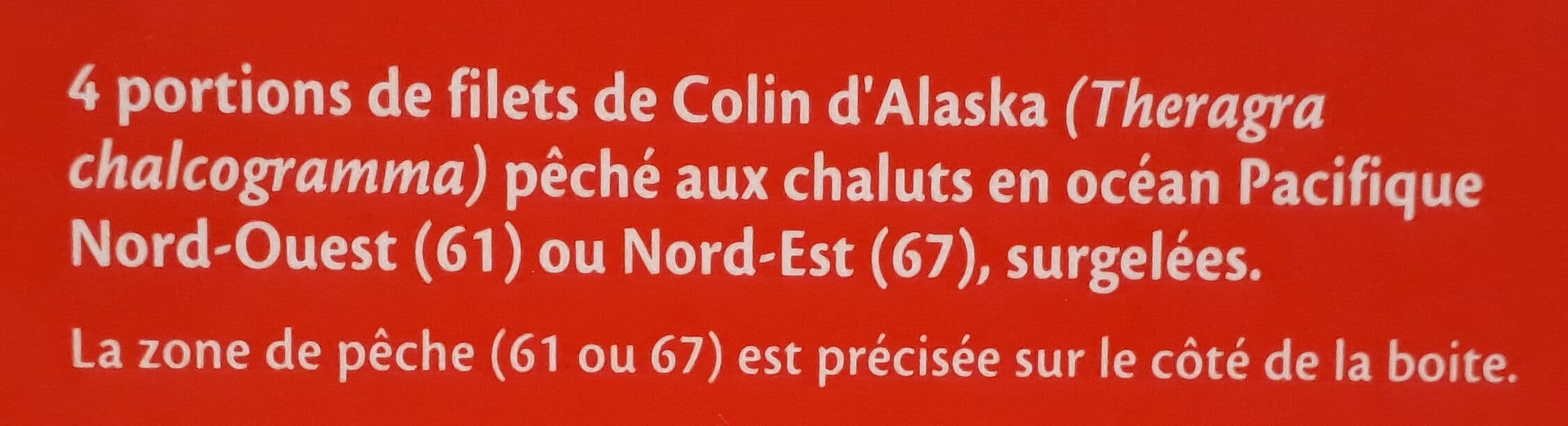 Findus Filets de Colin d'Alaska MSC packshot