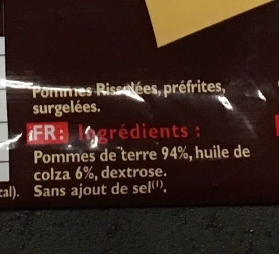 Findus Pommes rissolées packshot