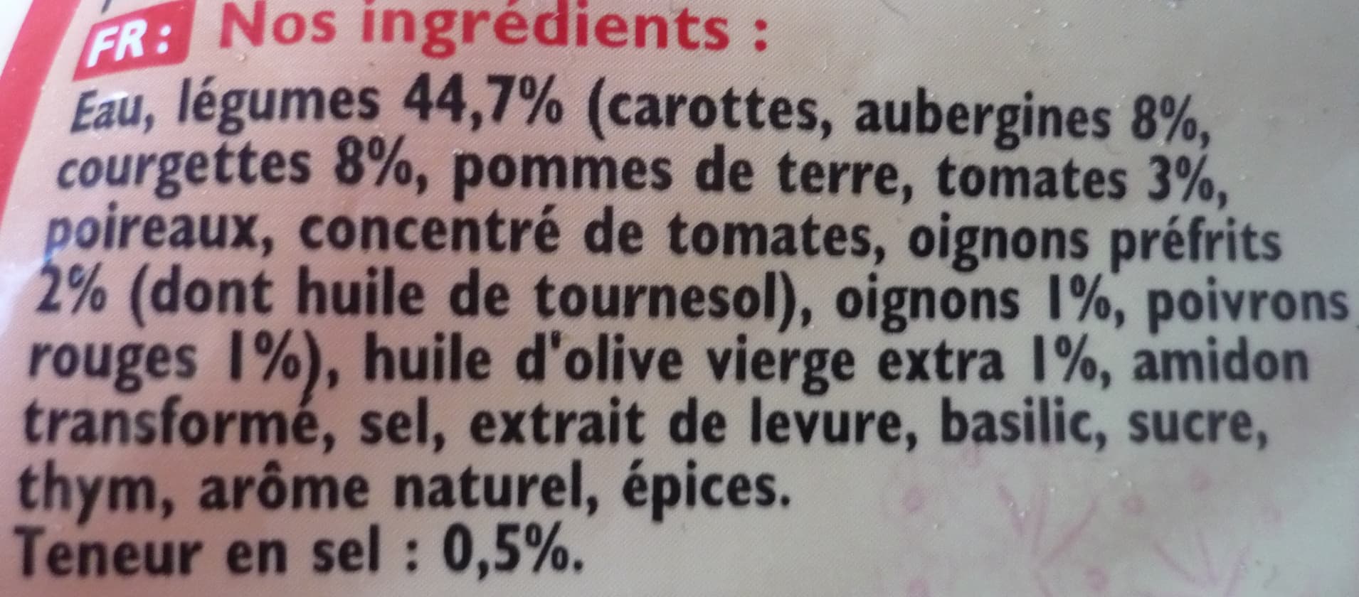 Findus Velouté légumes provençaux & pointe d'huile d'olive packshot