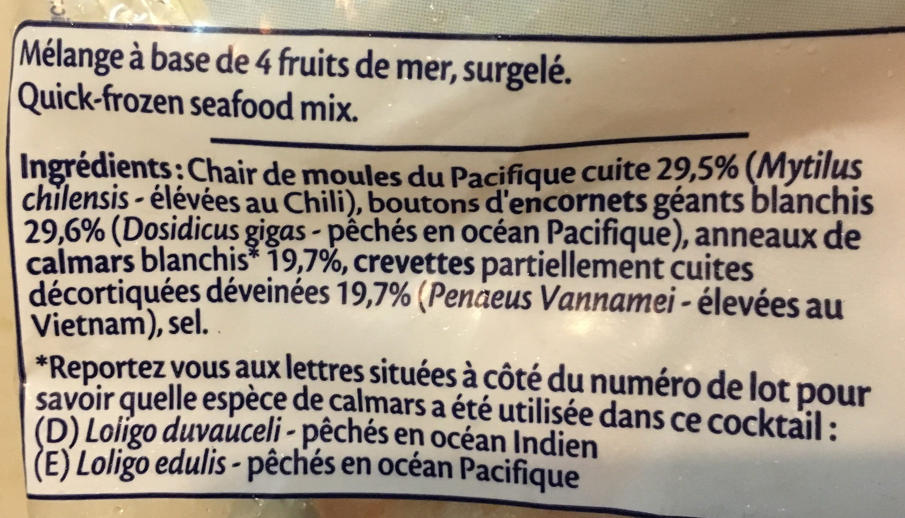 Findus Cocktail de fruit de mer packshot
