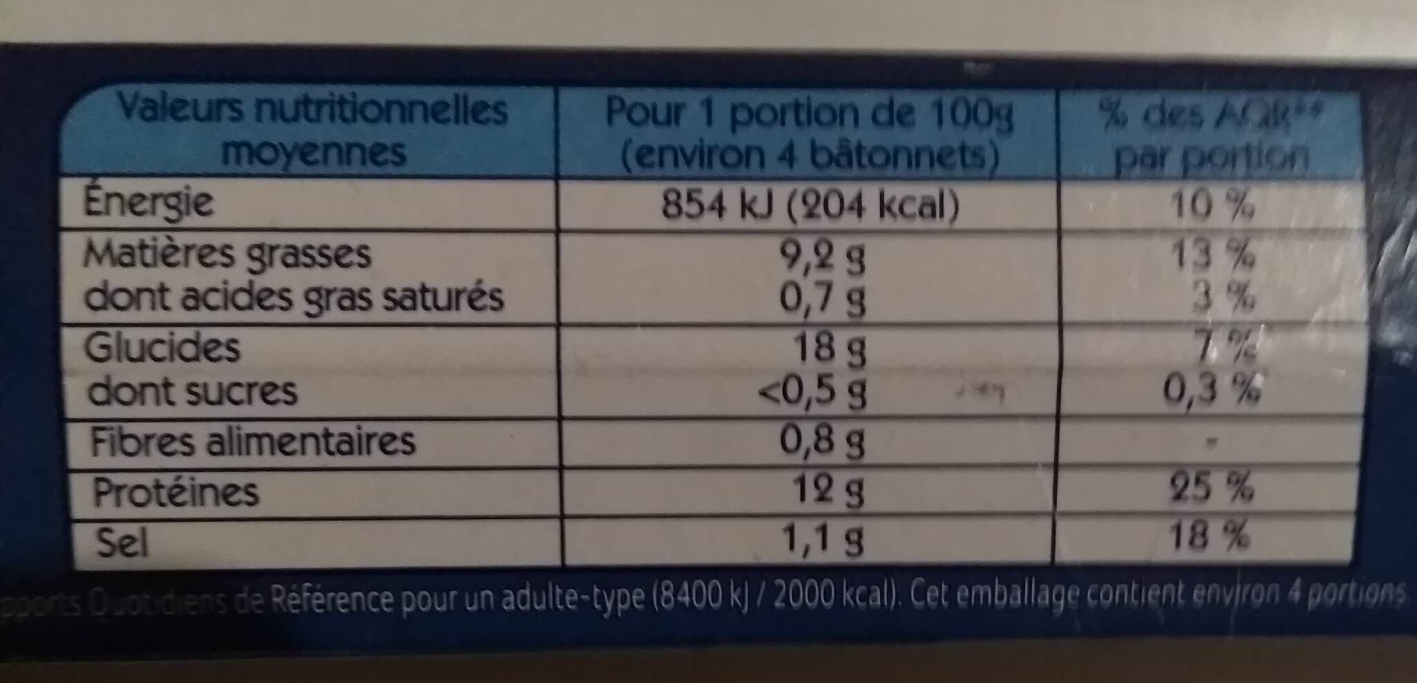 Findus Bâtonnets Colin Alaska MSC saveur Citron packshot