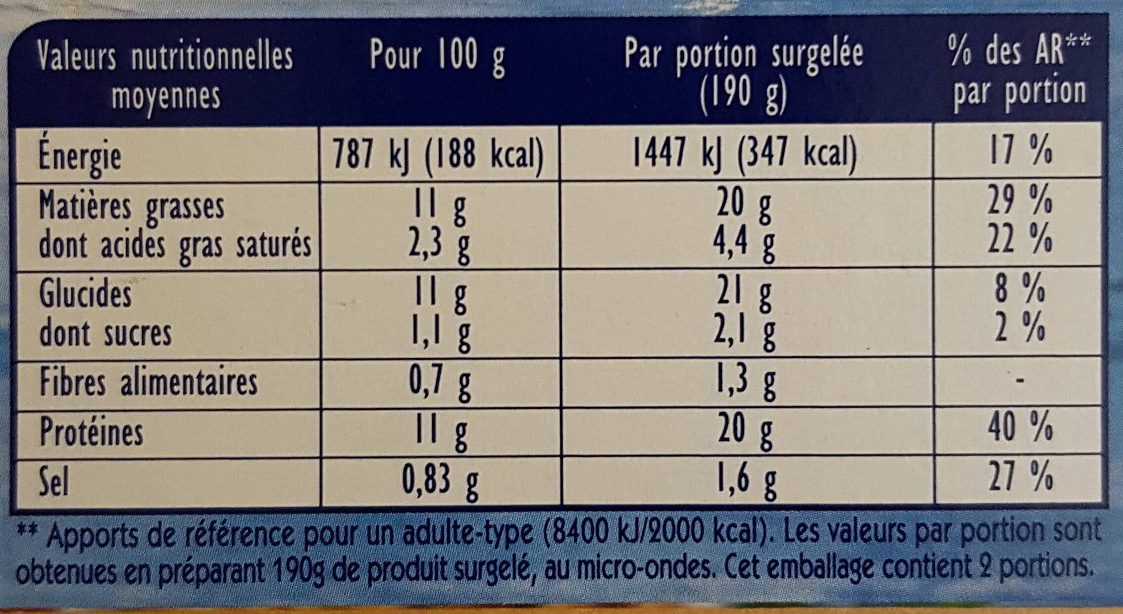 Findus Gratinée à la bordelaise crumble croustillant packshot