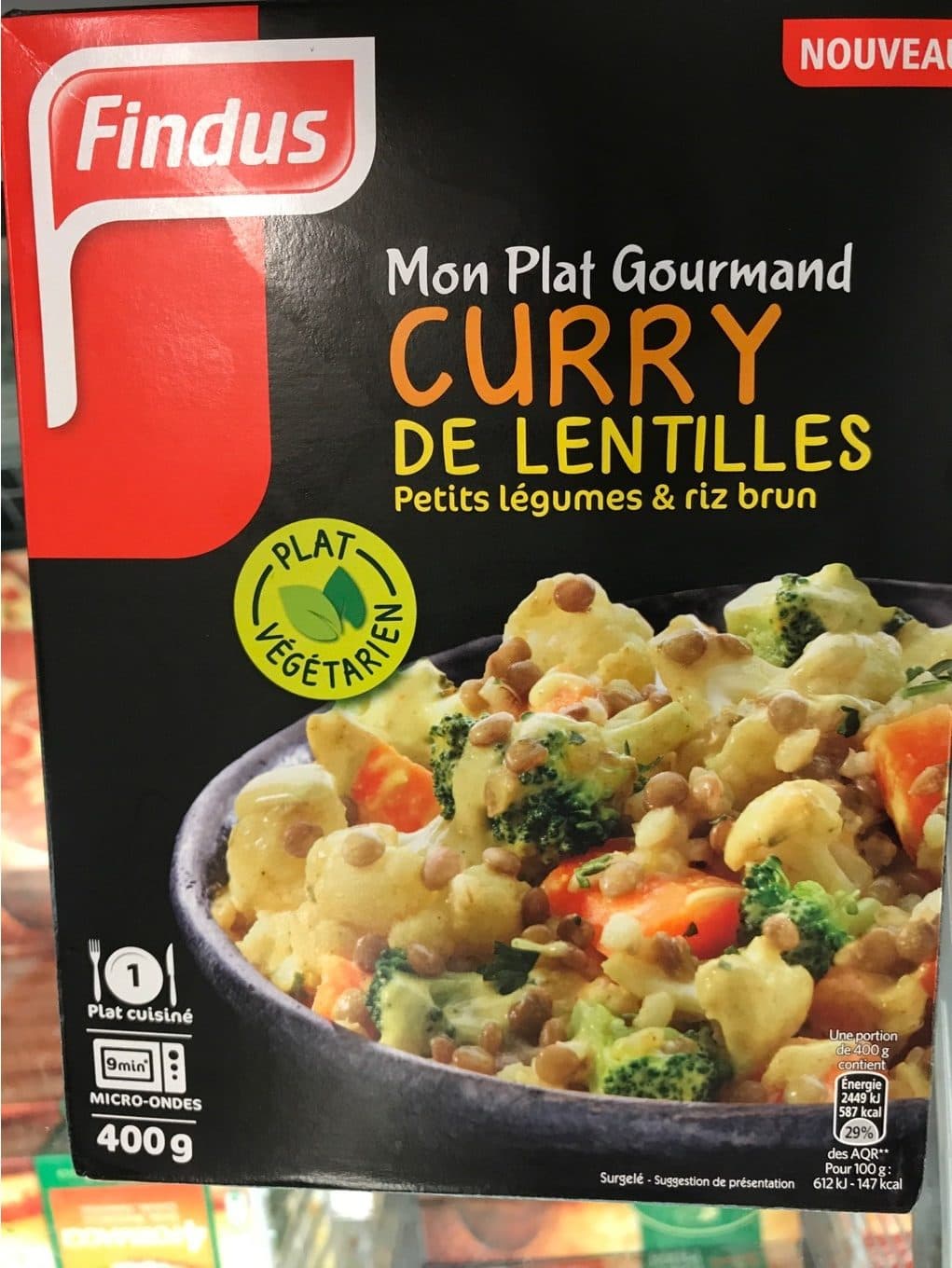 Findus Mon plat gourmand curry de lentilles packshot