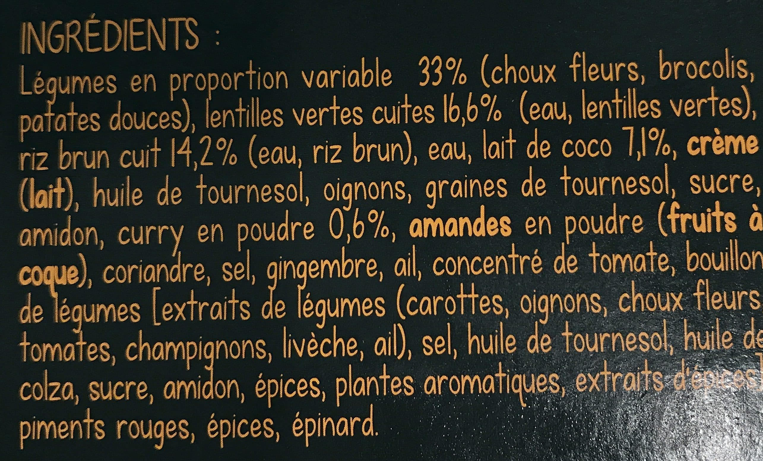 Findus Mon plat gourmand curry de lentilles packshot