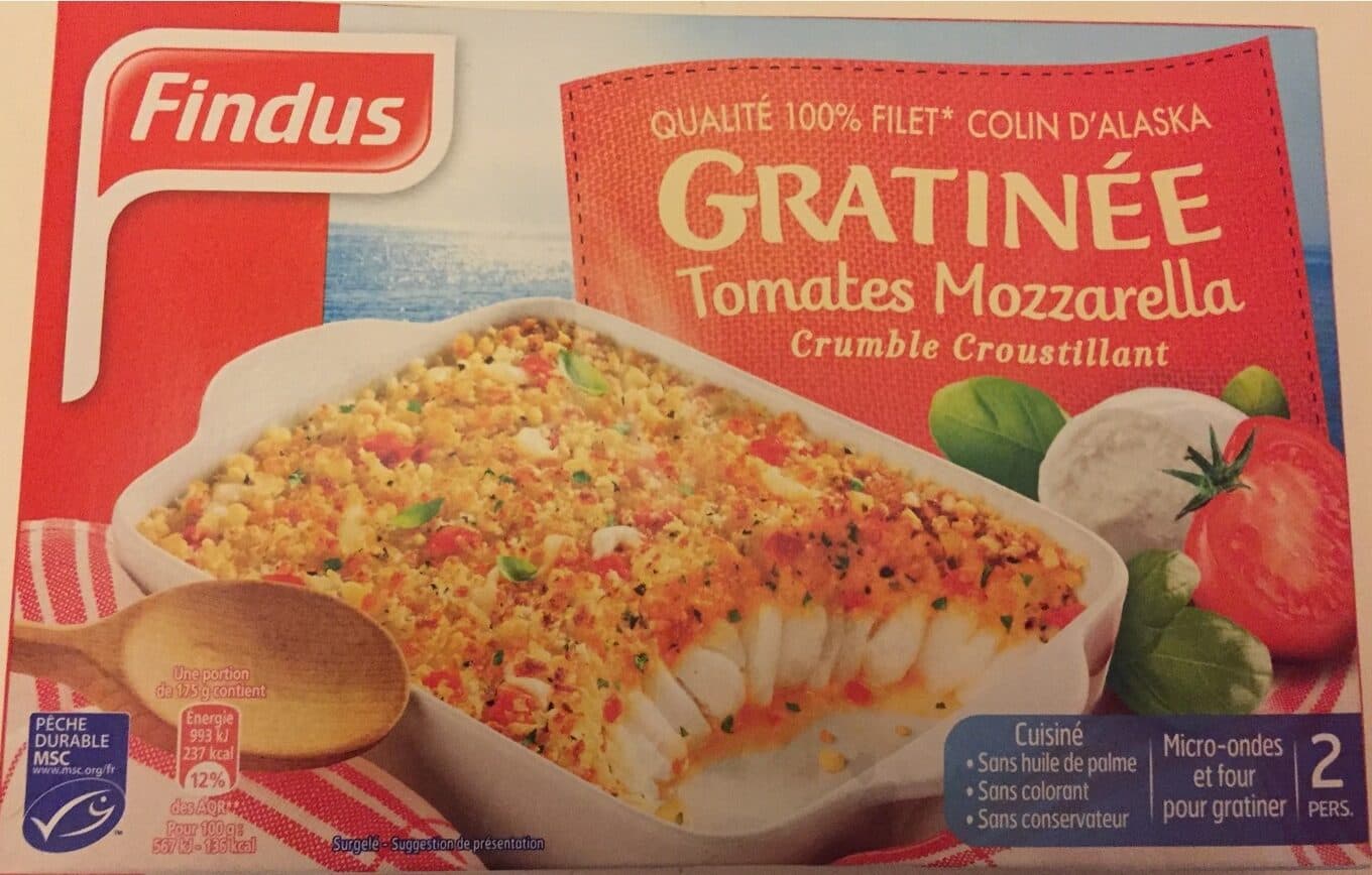 Findus Gratinée tomates mozzarella packshot