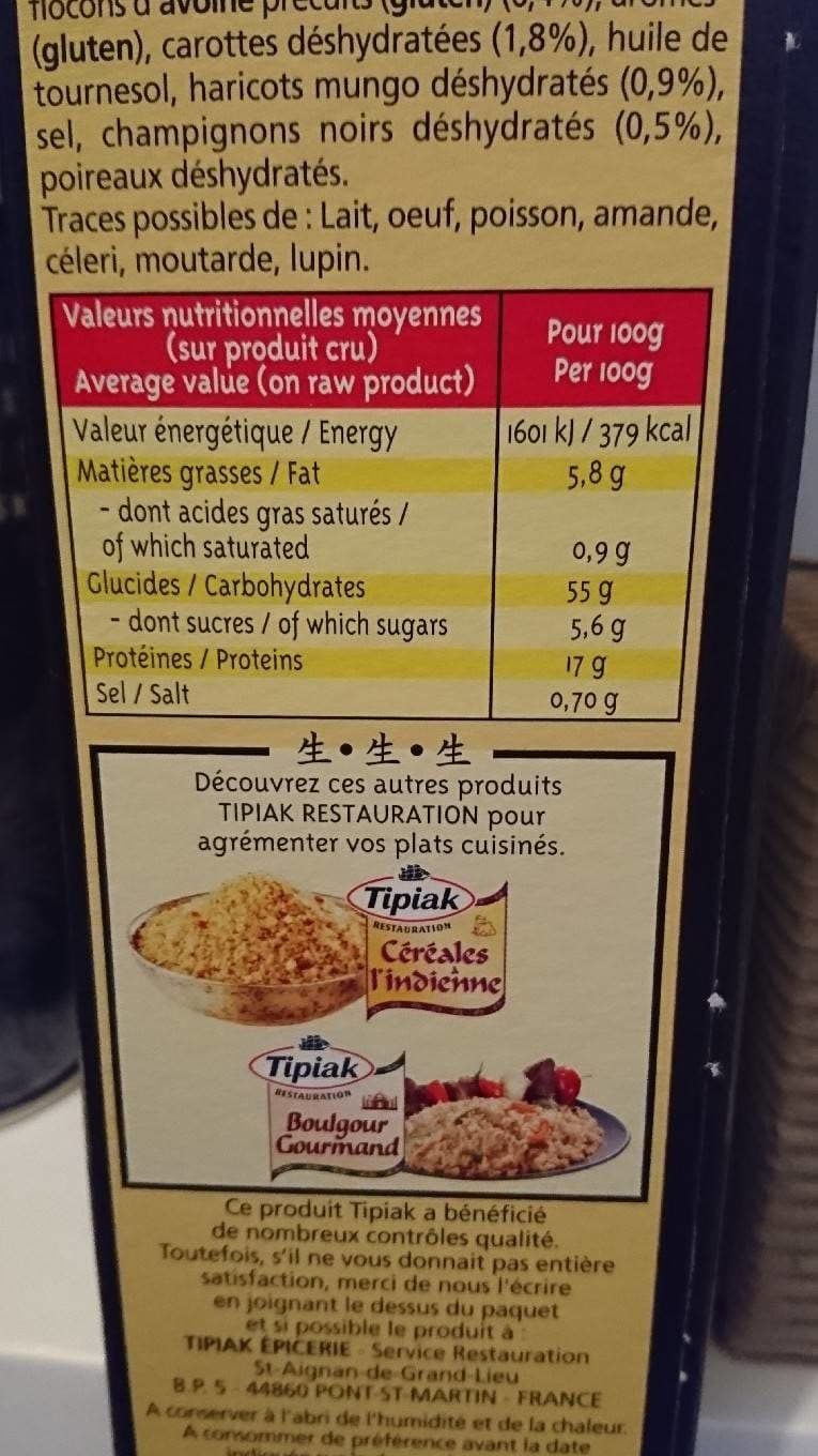 Tipiak Céréales à l'asiatique packshot