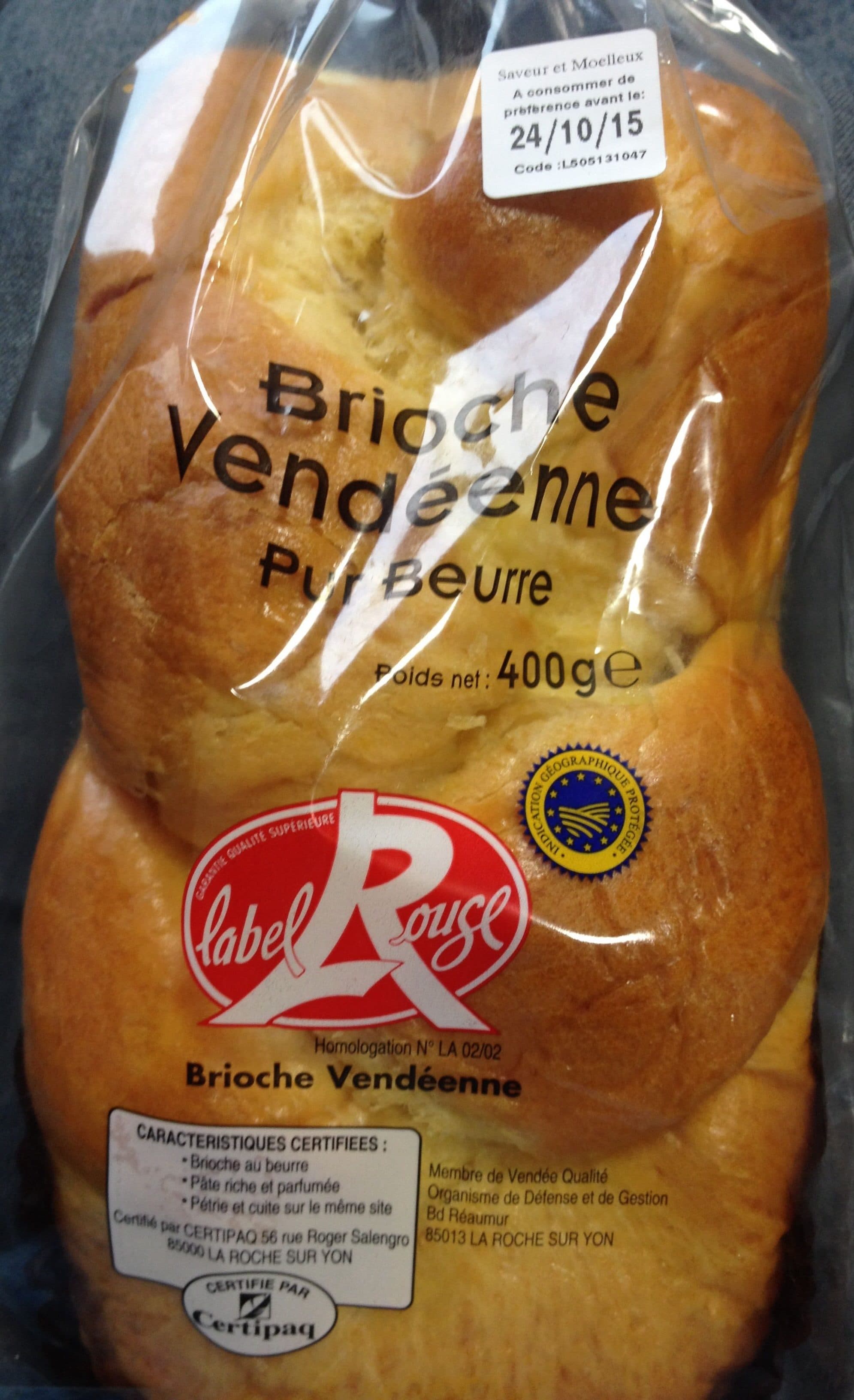 Brioches & Viennoiseries Thomas Brioche Vendéenne packshot