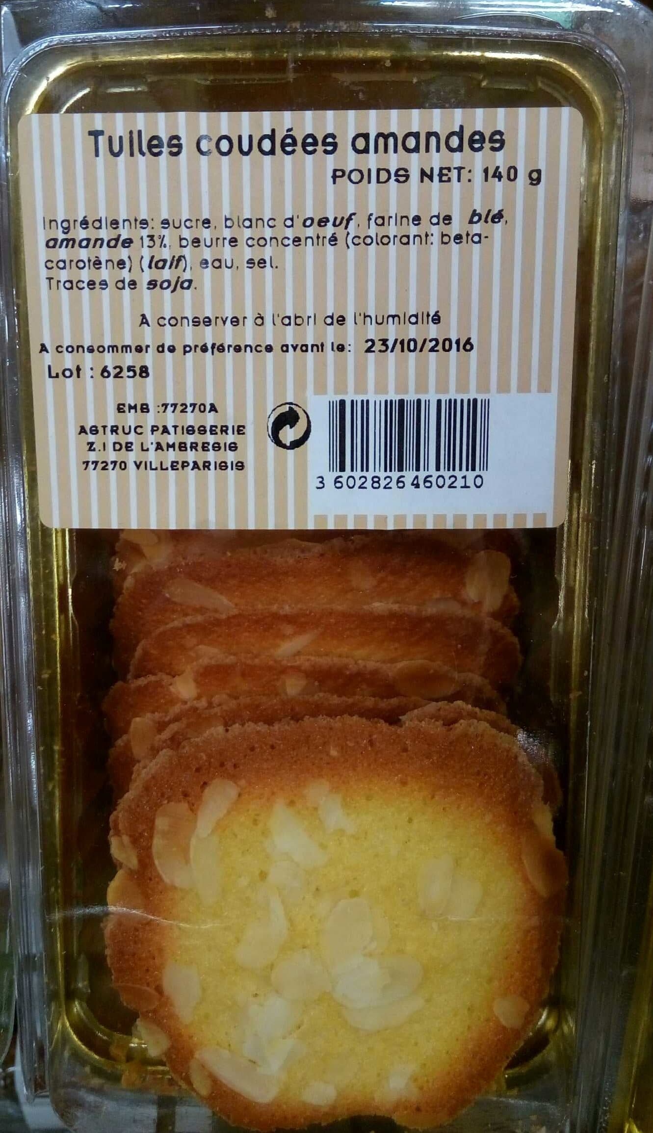 Astruc Pâtisserie Tuiles coudées amandes packshot