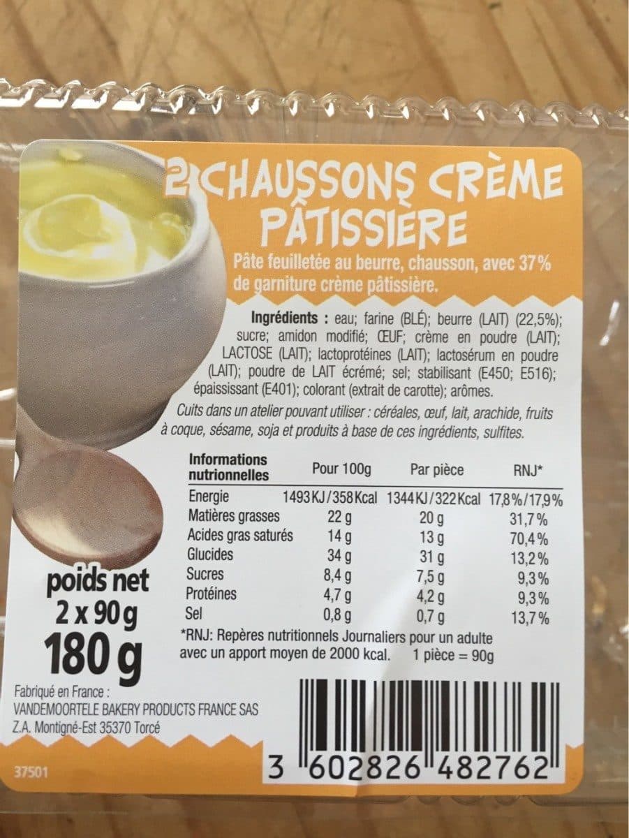 Open Food Facts Chaussons creme patissière packshot