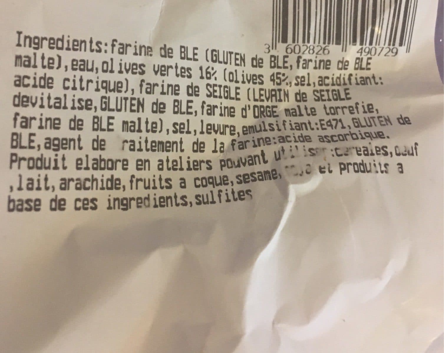 Open Food Facts Petit pain aux olives 240 g packshot