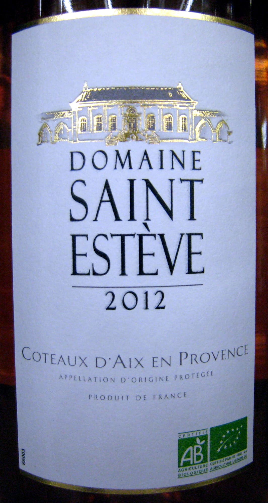 Domaine Saint Estève Côteaux d'Aix en Provence AOP 2012 Bio Domaine Saint Estève packshot