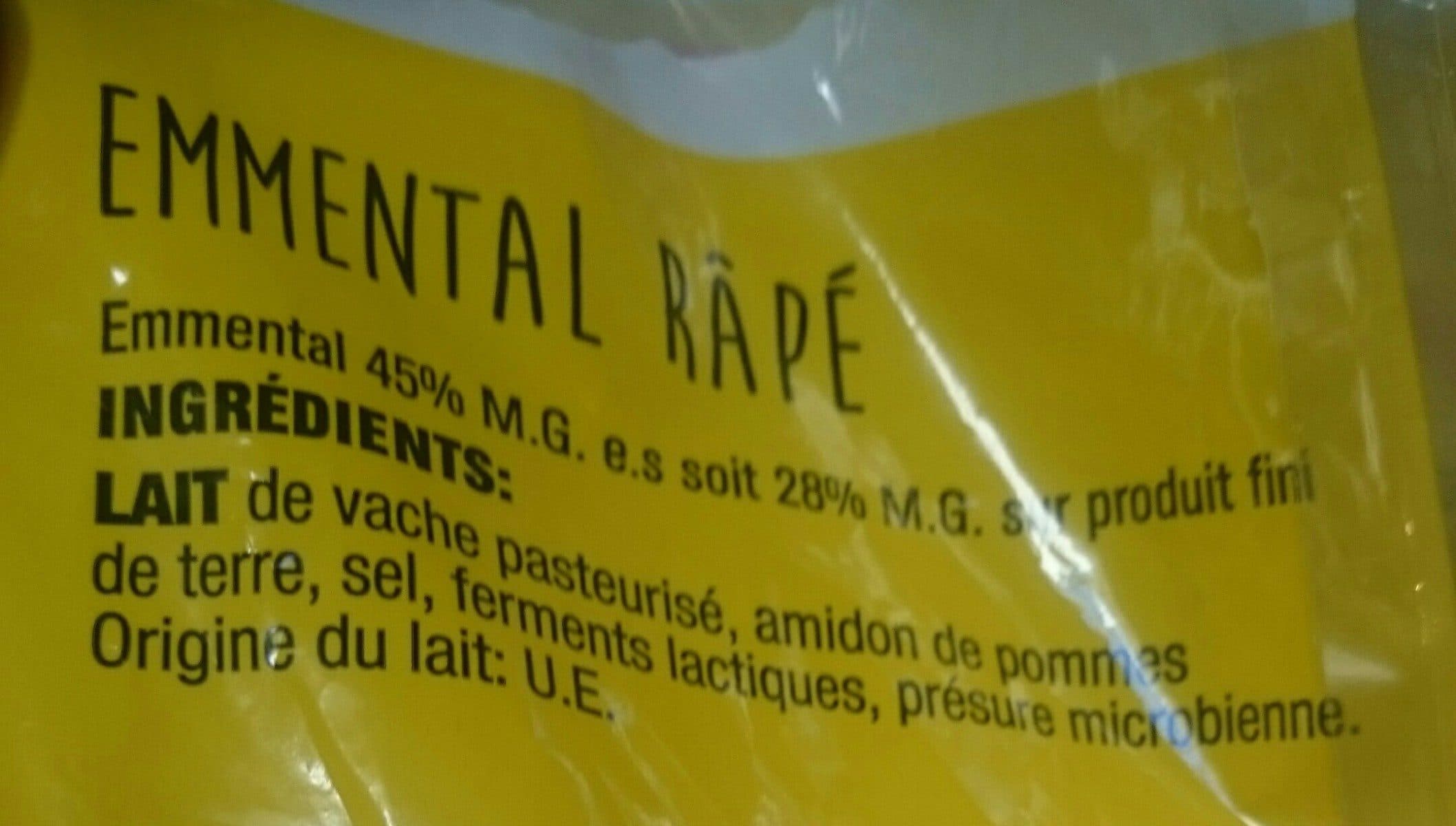 Terres De Fraicheur Emmental rapé packshot