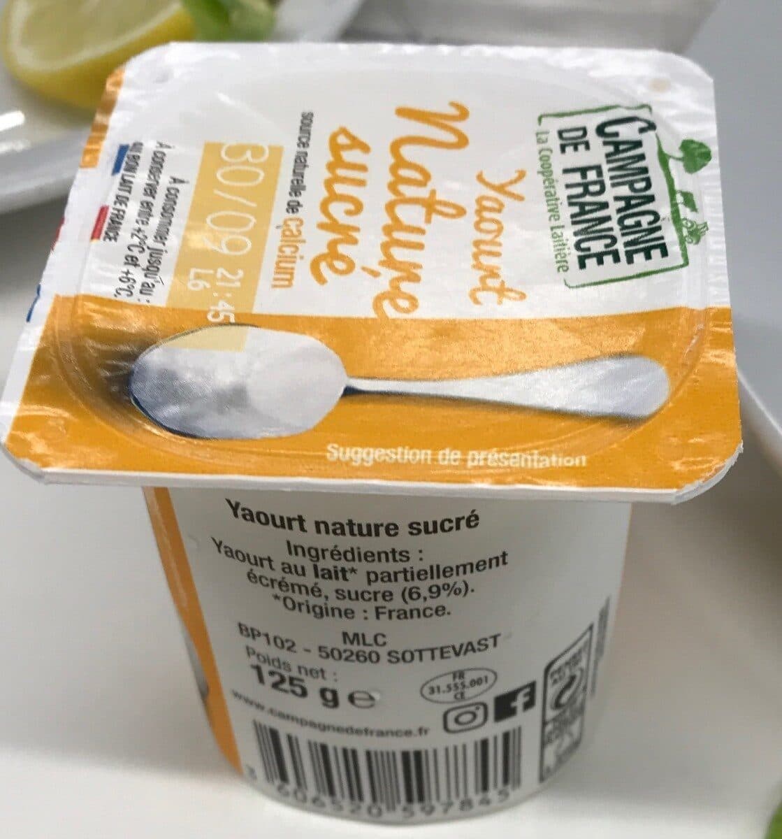 Campagne de France Yaourt Nature Sucré packshot