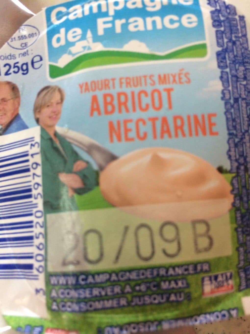 Campagne De France Yaourt fruits mixés abricot nectarine packshot